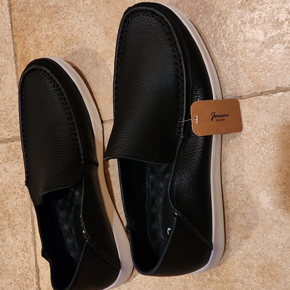 Black Leather Men's Loafers